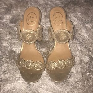 Jack Rogers Luccia Starburst Gold Wedge Sandals